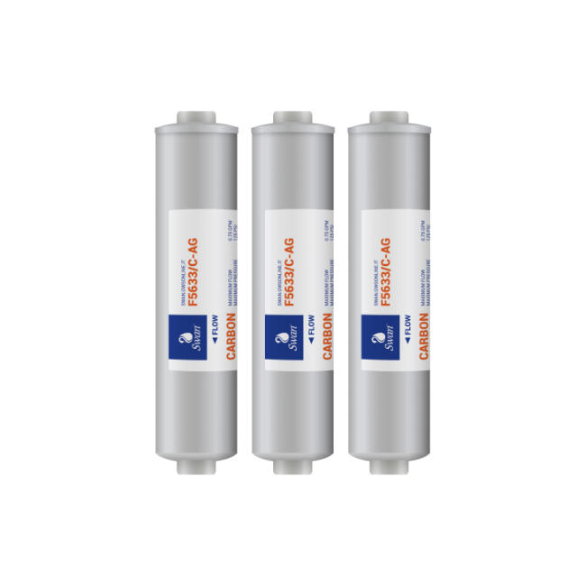 Scatola 3 filtri in linea Swan 12" carbone + Ag Scatola 3 filtri in linea Swan 12" carbone + Ag